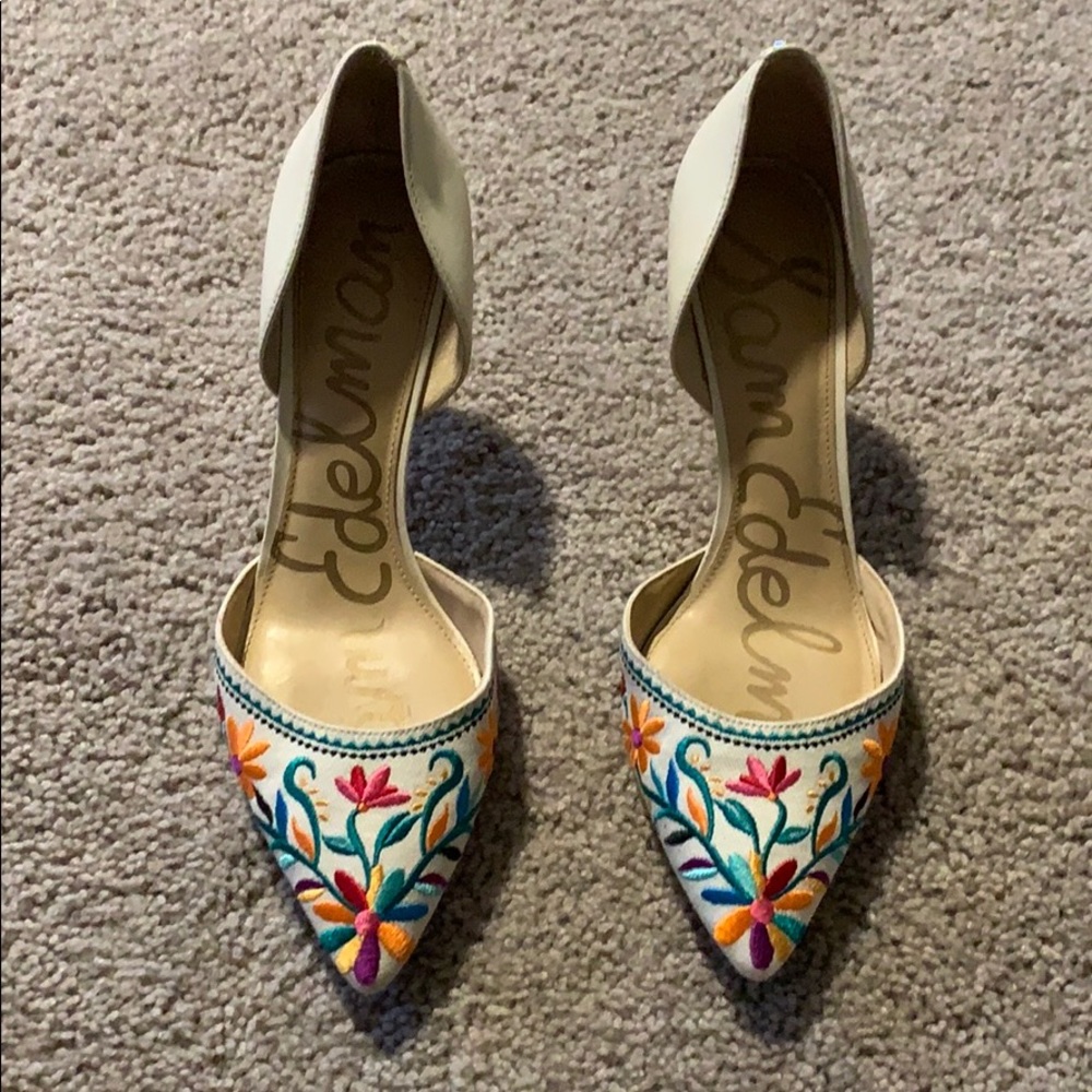 Spring Sam Edelman floral embroidered shoes